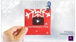 冬季雪花装饰祝福贺卡展示动画PR模板