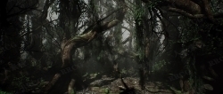 阴森恐怖弯曲缠绕树木森林环境场景UE游戏素材