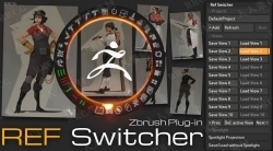 Ref Switcher摄像机角度参考快速切换Zbrush插件