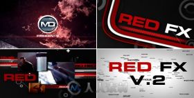创意红色音符特效影视片头AE模板 Videohive Red FX v.2 161138