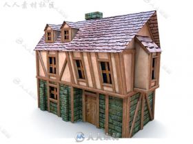 中世纪南瓜小屋建筑历史环境3D模型Unity游戏素材资源