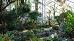 91组高精度热带花园景观设计灌木花草植物3D模型合集
