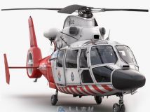 欧洲救护直升机高精3D模型 Turbosquid Eurocopter AS-365 Air Ambulace
