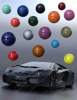 五十五种颜色三种光泽度汽车颜色3D模型