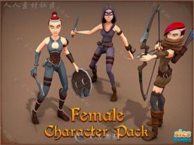 女性角色包幻想人形生物角色模型Unity3D素材资源