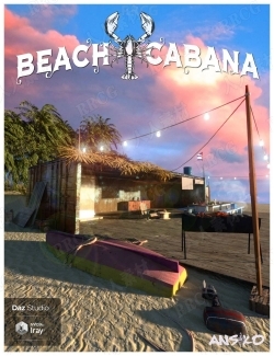 海滩度假休闲简易小屋环境场景3D模型合集
