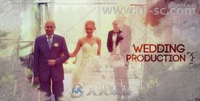唯美婚礼水墨转场效果视频纪录片展示AE模板Videohive Wedding Production 148...