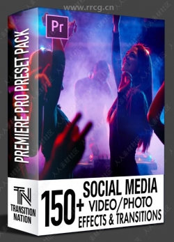 150组社交媒体风格转场过渡特效PR模板合集