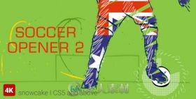 卡通人物足球展示宣传幻灯片视频包装AE模板 Videohive Soccer Opener 2 16401234
