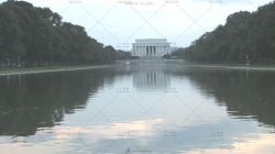 湖面远眺美国林肯纪念馆高清实拍视频素材