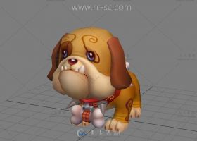 可爱的沙皮小狗3D模型