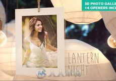 唯美婚纱摄影照相馆相册动画AE模板 Videohive Lantern Night Wedding Photo Galler...