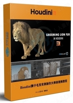 Houdini狮子毛发实例制作大师级视频教程