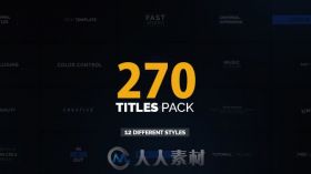 270个超棒的标题动画AE模板 Videohive 270 Titles Pack 19035013