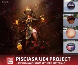 Pisciasa游戏PBR角色完整模型和贴图Unreal Engine游戏素材资源