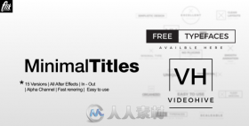 时尚简单线条文字标题字幕条动画AE模板Videohive Ultra Minimal Titles Pack 1918...