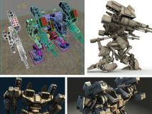 高精机甲战士机器人3D模型 Turbosquid Robot Models-Warrior