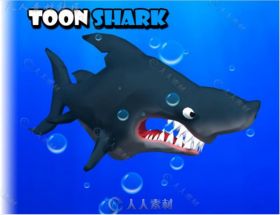 动画卡通鲨鱼动物角色模型Unity3D素材资源