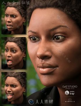 精细的女性面部表情3D模型合辑
