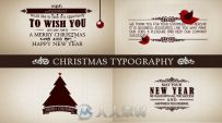 圣诞新年祝福动画AE模板 Videohive Christmas Typography 3585478