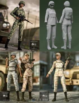 女性军人角色素材包