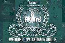 6组婚礼请柬展示PSD模板6_Wedding_Invitation_Flyers_Bundle