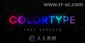 创意美丽多彩文字填充标题动画展示AE模板Videohive ColorType Text Effects 16697...
