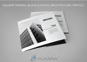 现代简单的迷你黑白风格建筑设计手册indesign排版模板