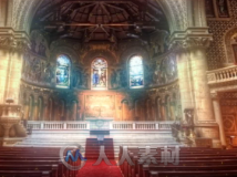 大教堂红地毯星光闪烁婚庆LED背景视频素材
