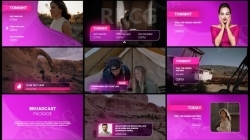 粉红色发光效果背景标题框展示动画PR模板