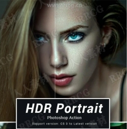 HDR高清色彩对比强烈人像艺术图像处理特效PS动作