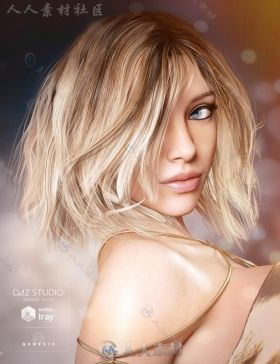美丽时尚的流动的头发女性发型3D模型合辑