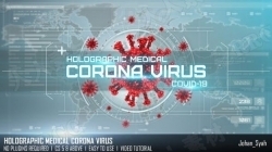 全息医用冠状病毒预防宣传展示动画AE模板