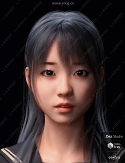可爱亚洲女学生黑发女性角色3D模型合集