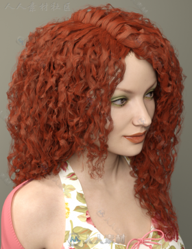 女性美丽蓬松的卷发3D模型合辑
