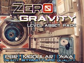 复古的零重力空间站科幻环境3D模型Unity游戏素材资源