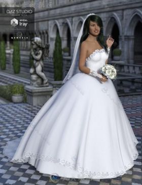 唯美漂亮的女性婚礼礼服3D模型合辑