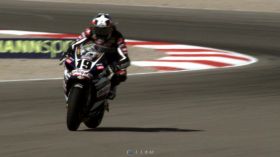 特写摩托车赛道竞技视频素材