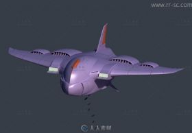 Q版科幻轰炸机3D模型