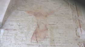 古代砖墙彩绘壁画高清实拍视频素材