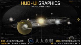 高科技HUD屏幕展示电视游戏UI用户界面幻灯片AE模板