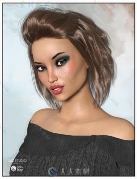 时尚美丽的女性短发型3D模型合辑