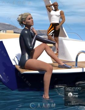 性感时髦的女性运动潜水服服装3D模型合辑