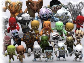 3DRT-Chibii奇异怪物恶魔卡通角色3D模型Unity游戏素材资源