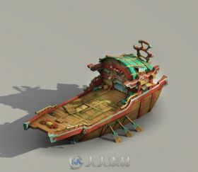 Q版古代船3D模型