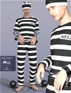 超精细现代囚犯服装和手铐3D模型合辑