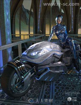 炫酷科幻未来派摩托车3D模型合辑