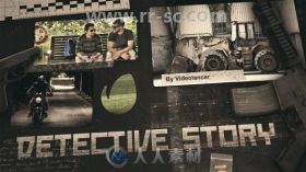 杂渍风格悬疑侦探故事军事战争预告片视频包装AE模板 Videohive Detective S...