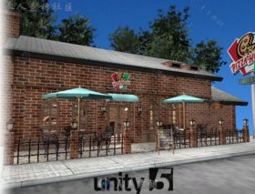 比萨餐厅和咖啡厅环境3D模型Unity游戏素材资源