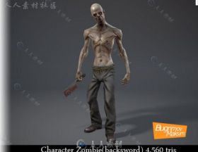 恐怖的僵尸生物角色3D模型Unity游戏素材资源